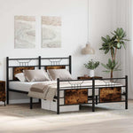 Bed Frame without Mattress Smoked Oak 140x200 cm Engineered Wood 4106762