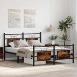 Bed Frame without Mattress Smoked Oak 140x200 cm Engineered Wood 4106762