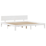 Bed Frame with Headboard without Mattress White 180x200 cm Super King 3306093