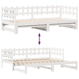 Daybed with Trundle and Drawers without Mattress White 80x200 cm 3302244
