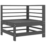 Corner Sofa with Cushions Grey Solid Wood Pine 825655