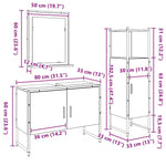 Bathroom Furniture Set with Door 3 pcs Brown 33 x 33 x 102.5 cm 3334375