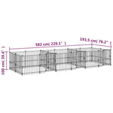 Outdoor Dog Kennel Steel 11.26 m 3124665