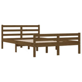 Bed Frame without Mattress Honey Brown Solid Wood 140x190 cm 814802