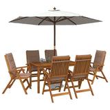 7-Piece Garden Dining Set Natural Solid Acacia Wood 3434563