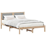 Bed Frame with Upholstered Headboard Light Grey 140 x 190 cm 878264