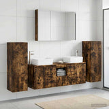 Bathroom Furniture Set 6 pcs Smoked Oak 3407171