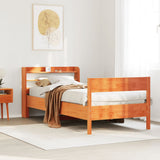 Bed Frame without Mattress Wax Brown 75x190 cm Small Single Solid Wood Pine 3306953