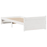 Bed Frame without Mattress White 90x190 cm Single Solid Wood Pine 3301675