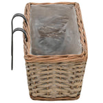 ZNTS Balcony Planter 2 pcs Wicker with PE Lining 80 cm 287642