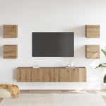ZNTS TV Cabinet 6 pcs Brown 160 x 30 x 30 cm Engineered wood 3393419
