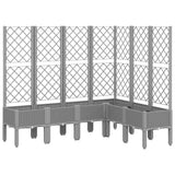 Garden Planter with Trellis Light Grey 160x120x142 cm PP 367937