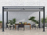 3 x 3 Retractable Pergola, Garden Gazebo Shelter with Aluminium Frame, for Grill, Patio, Deck, T3398P377598
