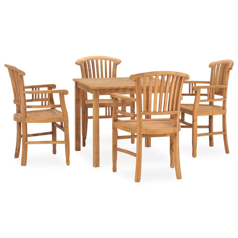 ZNTS 5 Piece Garden Dining Set Solid Teak Wood 3060009