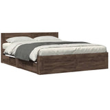 Bed Frame with Headboard without Mattress Brown Oak 160x200 cm 3295554
