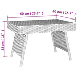 ZNTS Foldable Side Table Black 60x40x38 cm Poly Rattan 319408