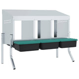 Chicken Nesting Box 3 Compartments with Legs Galvanised Steel 4104896