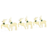 LED Reindeers 6 pcs Gold Fabric 3385896