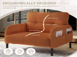 GOMYWAY corduroy fabric, comfortable monochrome single person wide seat chair, suitable for living W2678P422247