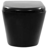 Wall Hung Toilet with Concealed Cistern Ceramic Black 3054478