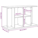 Aquarium Stand Black Oak 100x40x60 cm Engineered Wood 862150