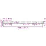 Garden Fence with Spear Top Steel 892.5x80 cm Black 277606