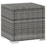 Sun Lounger with Cushion and Tea Table Poly Rattan Grey 317113