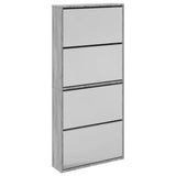 Shoe Cabinet with Mirror 4-Layer Grey Sonoma 63x17x134 cm 3228278