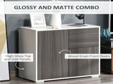 High Gloss Frame Sideboard, Side Cabinet, Push-Open Design with 2 Drawer for Living Room, Bedroom, T3398P328286