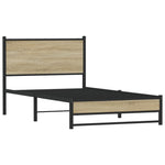 Metal Bed Frame without Mattress Sonoma Oak 100x200 cm 4007881