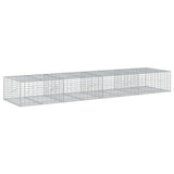 Gabion Basket with Cover 400x100x50 cm Galvanised Iron 3295181