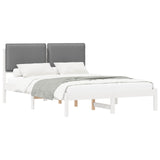 Bed Frame with Upholstered Headboard Light Grey 150 x 200 cm 877833