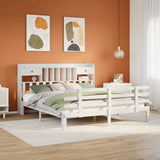 Bookcase Bed without Mattress White 180x200 cm Super King Solid Wood Pine 3322803
