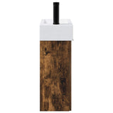 Bathroom Vanity Unit with Tap Smoked Oak 45.5 x 22.5 x 84 cm 889429