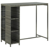 5 Piece Garden Bar Set with Cushions Poly Rattan Grey 3095458