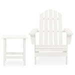 Garden Adirondack Chair with Table Solid Fir Wood White 315919