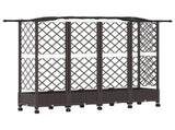Raised Bed with Trellis and Roof Brown 203.5 x 40 x 129 cm PP 3423152