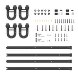 Sliding Door Hardware Kit 366 cm Steel Black 3295789