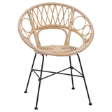 Dining Chair 2 pcs Rattan and Iron Natural 54 x 65 x 82 cm 42011560