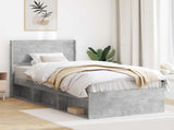 Bed Frame with Storage and Headboard Concrete Grey 100 x 200 cm 3414246