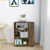 Rolling Cabinet Smoked Oak 60x35x75 cm Engineered Wood 815966