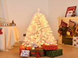 4 FT Pre-lit Artificial Christmas Tree, Hinged Xmas Pine Tree with 346 Branch Tips, 140 Lights and 28937358