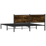Metal Bed Frame without Mattress Smoked Oak 180x200 cm Super King 4007671