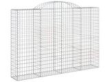 Arched Gabion Baskets 4 pcs 200x50x180/200 cm Galvanised Iron 3146406