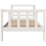 Bed Frame without Mattress White 90x190 cm Single Solid Wood Pine 3305748