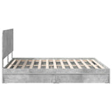 Storage Bed Concrete Grey 180 x 200 cm Engineered Wood 3412661