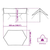 ZNTS Camping Tarp Blue 430x380x210 cm Waterproof 94680