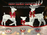3-Piece Lighted Christmas Reindeer Set Outdoor Decorations, Weather Proof Sparkling Deer 21962879
