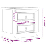 ZNTS Bedside Cabinet Corona 53x39x50 cm Solid Wood Pine 4005658