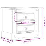 ZNTS Bedside Cabinet Corona 53x39x50 cm Solid Wood Pine 4005658